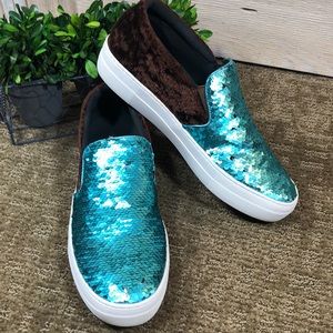 Roper Fish Scale Sequined Slip-Ons 9